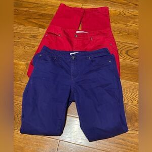 Chico’s bundle of size 0.5 platinum denim violet and ruby pants